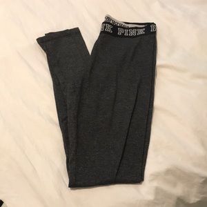 Thin Victoria Secret Pink Grey Leggings with Logo
